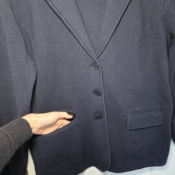 Lauren Ralph Lauren Sweater Knit Blazer Notch Collar 3 Button Old Money Size XL - Picture 5 of 11